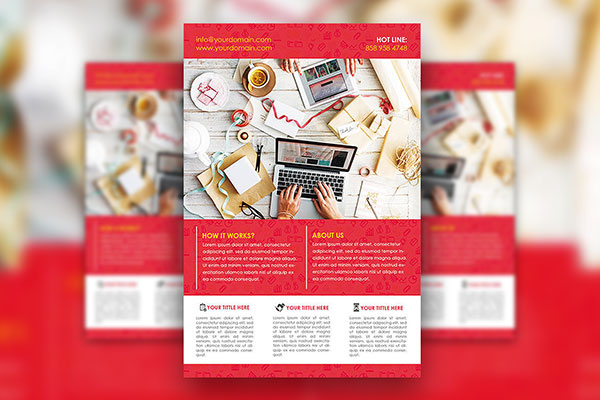 Modern Business Flyer and Facebook Cover Template FREE PSD