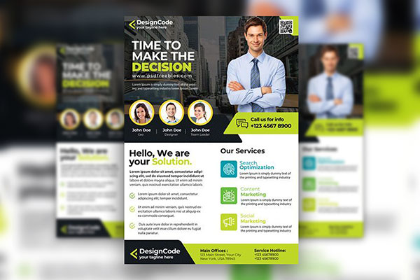 Modern Corporate Flyer Template FREE PSD