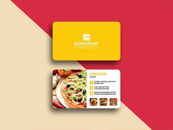 Modern Food Business Card Template FREE PSD