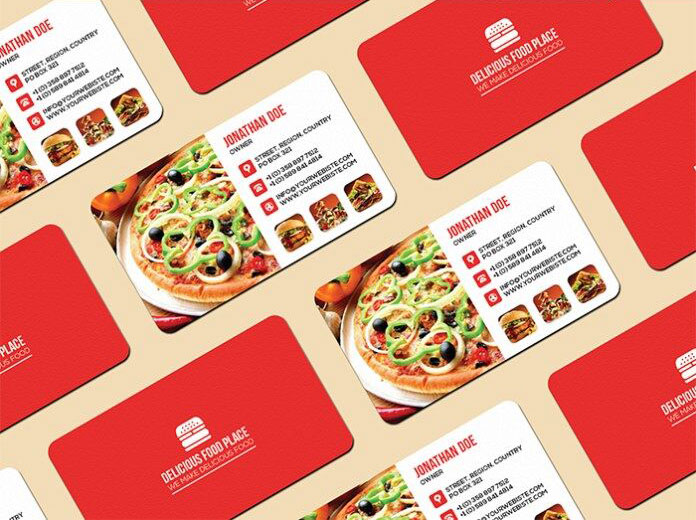 Modern Food Business Card Template FREE PSD