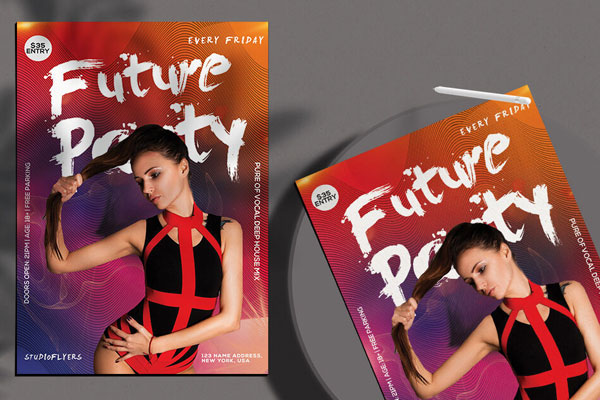 Modern Night Party Flyer Template FREE PSD