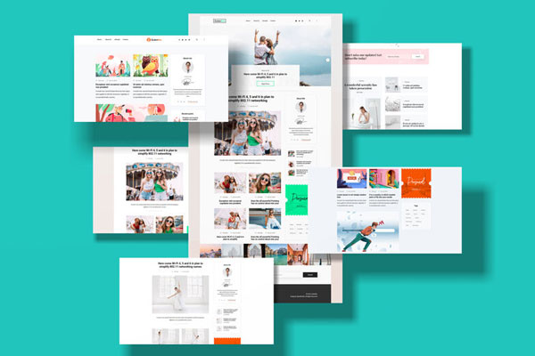 Modern Presentation Grid Website Mockup FREE PSD