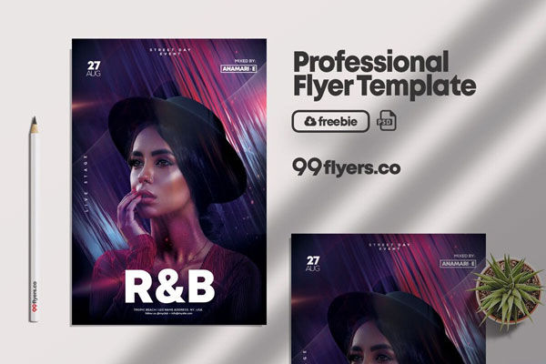 Modern R&B Event Flyer Template FREE PSD