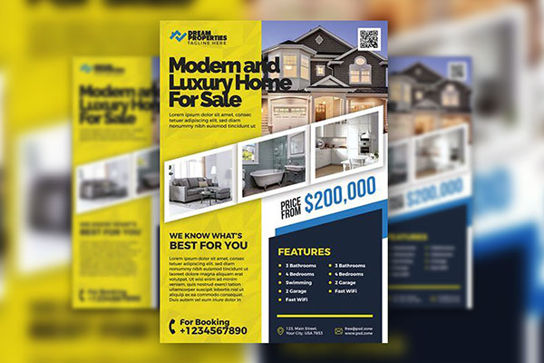 Modern Real Estate Agency Flyer Template FREE PSD