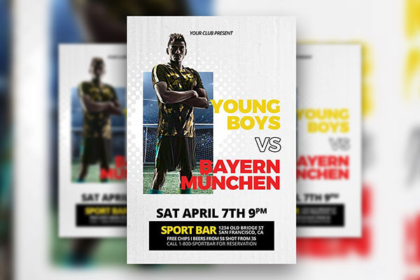 Modern Soccer Game Day Flyer Template FREE PSD
