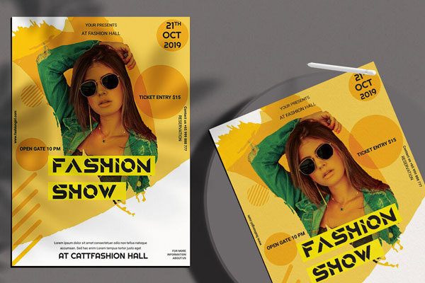 Mustard and White Event Flyer Template FREE PSD