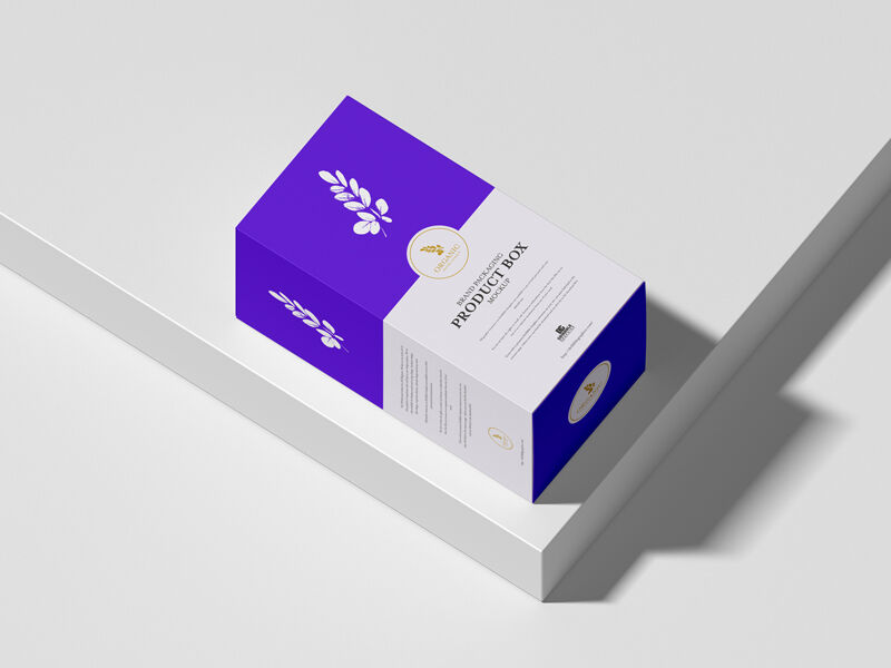 Packaging Product Box on an Elevated Surface Mockup FREE PSD