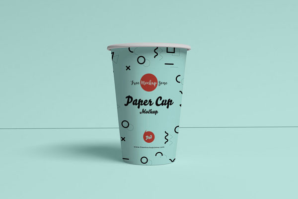 Paper Coffee Cup Standing in Front View Mockup FREE PSD