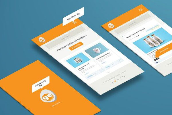 Perspective View App Screen Mockup FREE PSD