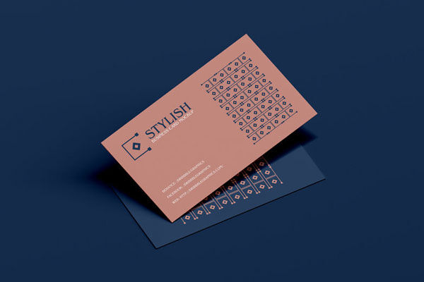 Perspective View Minimalistic Mockup of 2 Business Cards FREE PSD