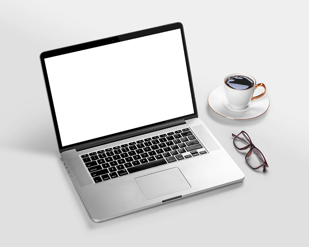 Perspective View of a MacBook Pro Mockup FREE PSD