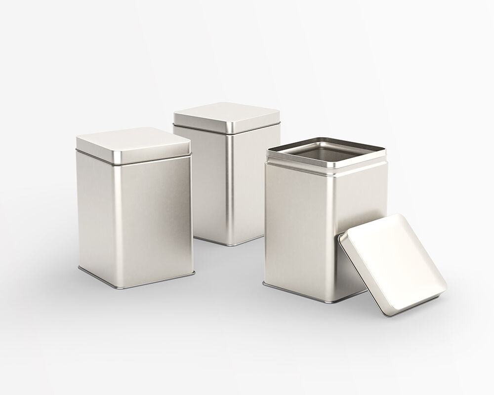 Perspective View of Three Tin Canisters Mockup FREE PSD