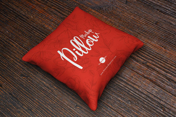 Perspective View Square Pillow Mockup FREE PSD