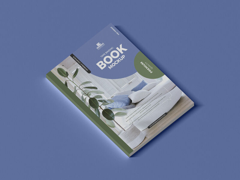 Perspective View Tape Binding Book Mockup FREE PSD