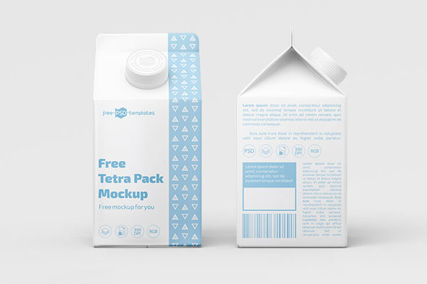 Set of Three Tetra Box Packaging Mockups FREE PSD