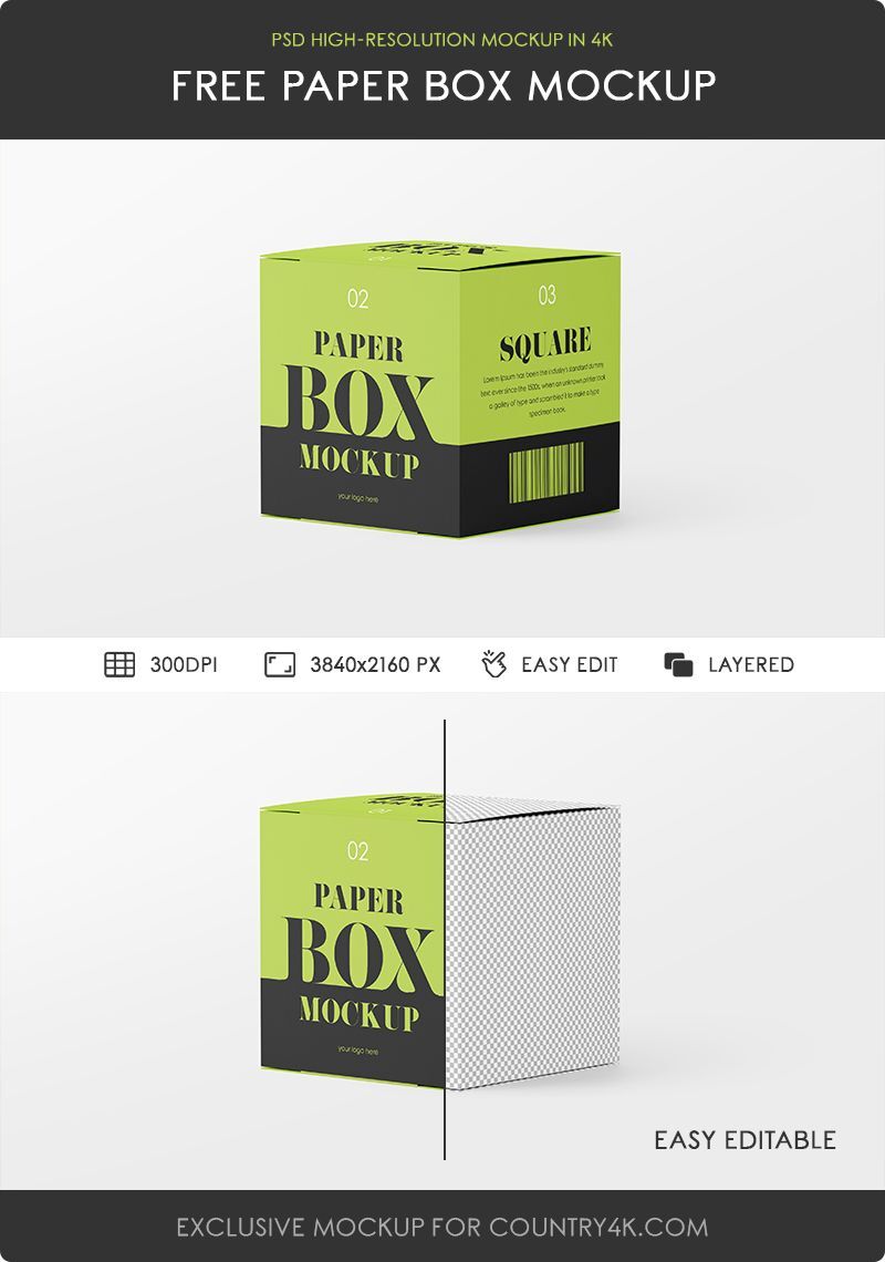 Side View of Paper Box Packaging Mockup FREE PSD