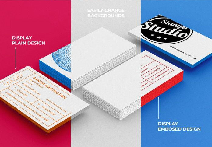 Side View of Stack of Business Cards Mockup FREE PSD
