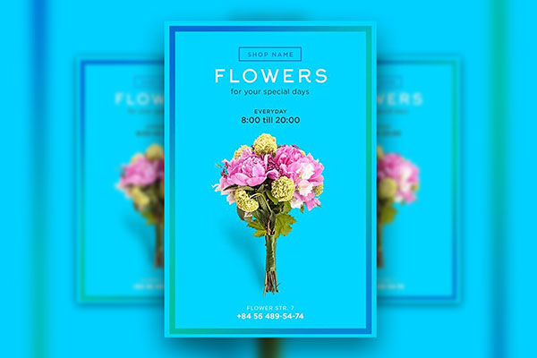 Simple and Clean Flower Shop Flyer Template FREE PSD