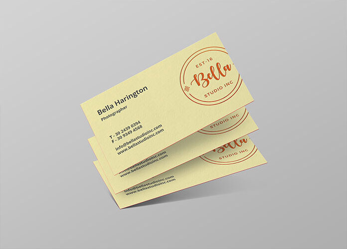 Three Floating Business Cards Mockup FREE PSD