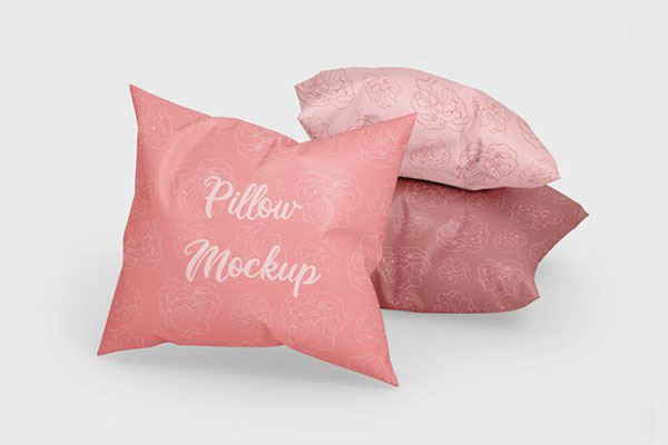 Three Front View Square Pillow Mockups FREE PSD