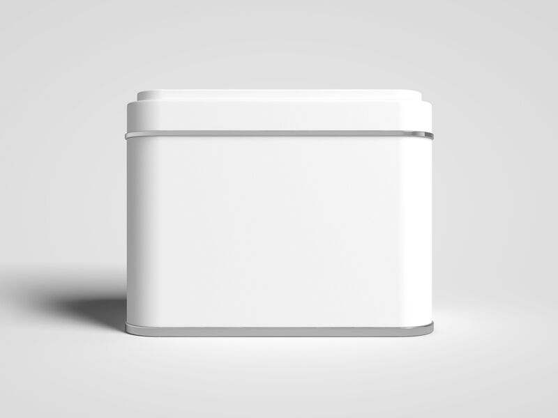 Tin Box Standing in the Front View Mockup FREE PSD