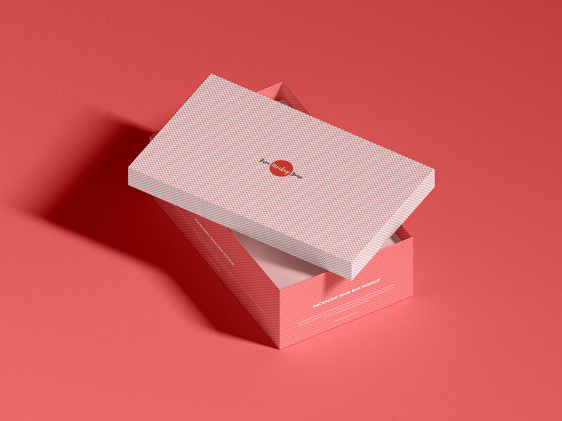 Top Side View of Packaging Shoebox Mockup FREE PSD