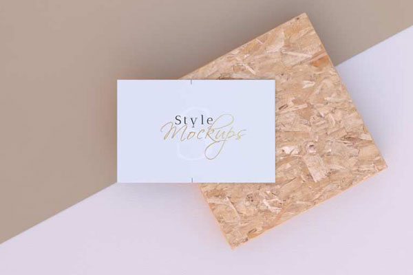 Top Side View of Simple Business Card Mockup FREE PSD