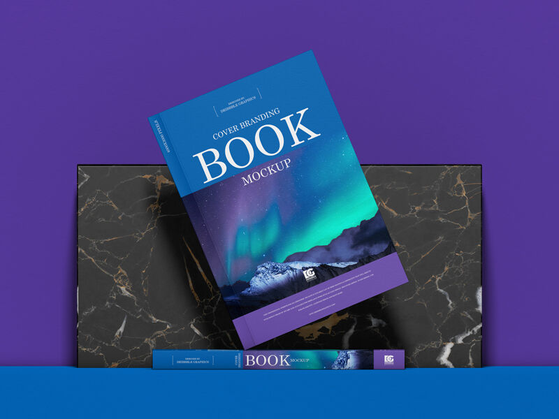 Top View 2 Hard Cover Books on Marble Surface Mockup FREE PSD