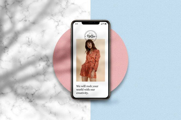 Top View iPhone XS on Floor Mockup Scene with Shadows FREE PSD