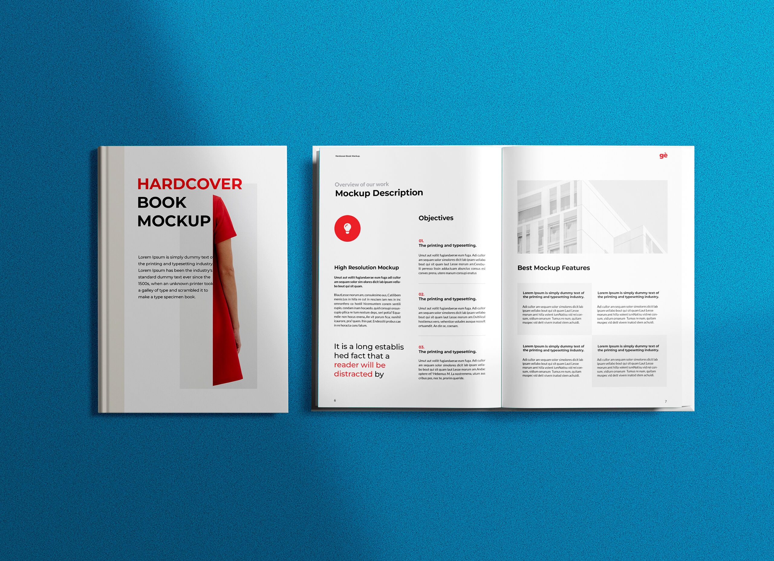 Free Open Hardcover Book Mockup (PSD)