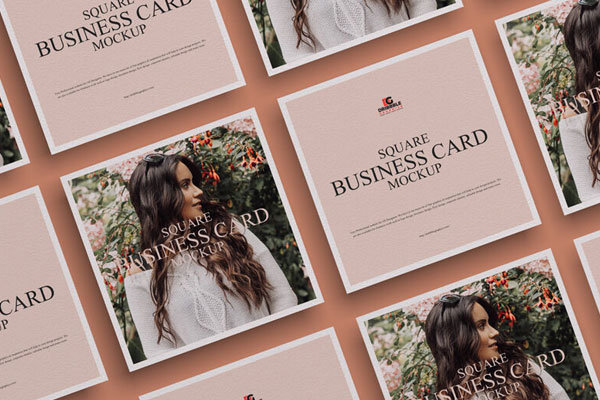 Top-View Mockup of Business Cards\ Postcards in Grid FREE PSD