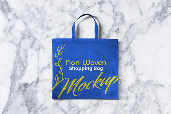 Top View Non Woven Square Shopping Bag Mockup FREE PSD