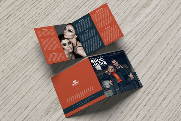 Top View of Both Sides of a Bi-Fold Brochure Mockup FREE PSD