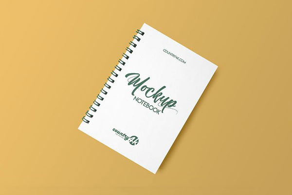 Top View of Spiral Notebook Mockup FREE PSD