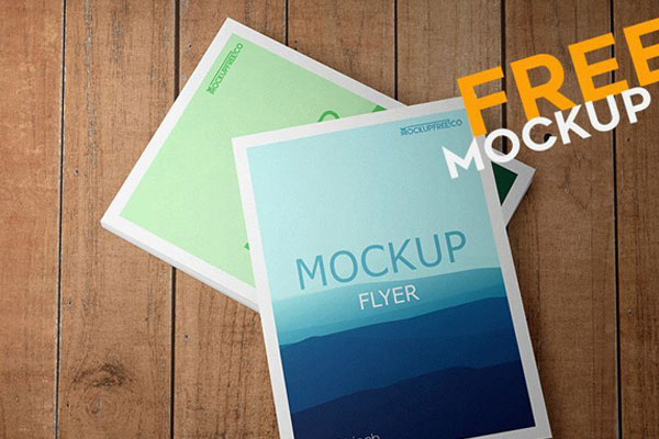 Top View of Two Flyers Mockup FREE PSD