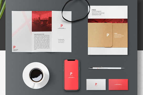 Top View of Two Gorgeous Stationery Mockups FREE PSD
