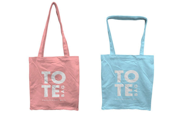 Top View of Two Tote Bags Mockup FREE PSD