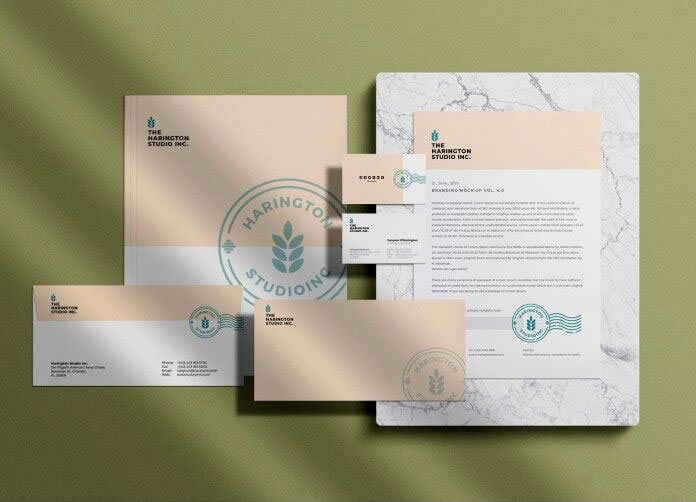 Top View Stationery Mockup Featuring Cards and Papers FREE PSD