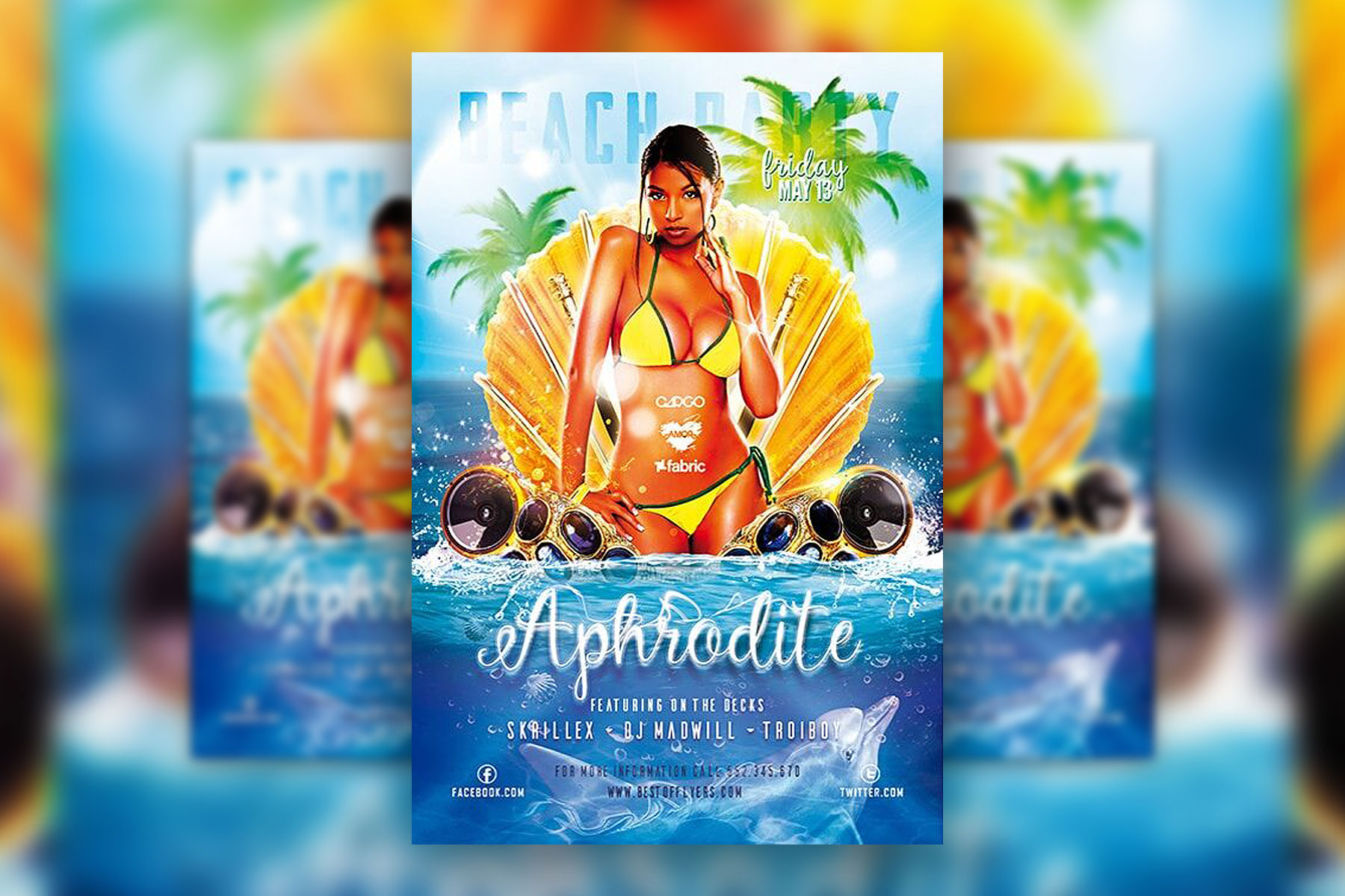 beach party poster template