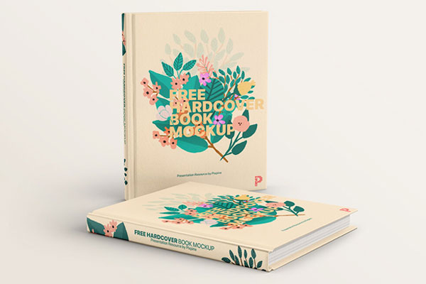 Two Hardcover Books Mockup Standing and Laid Down FREE PSD