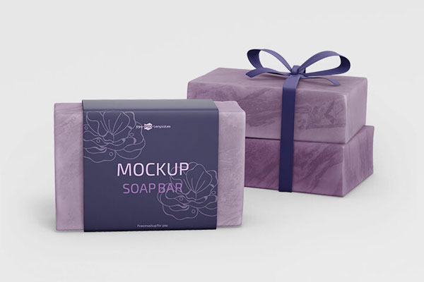 Two Realistic Decorated Soap Bar Mockups FREE PSD
