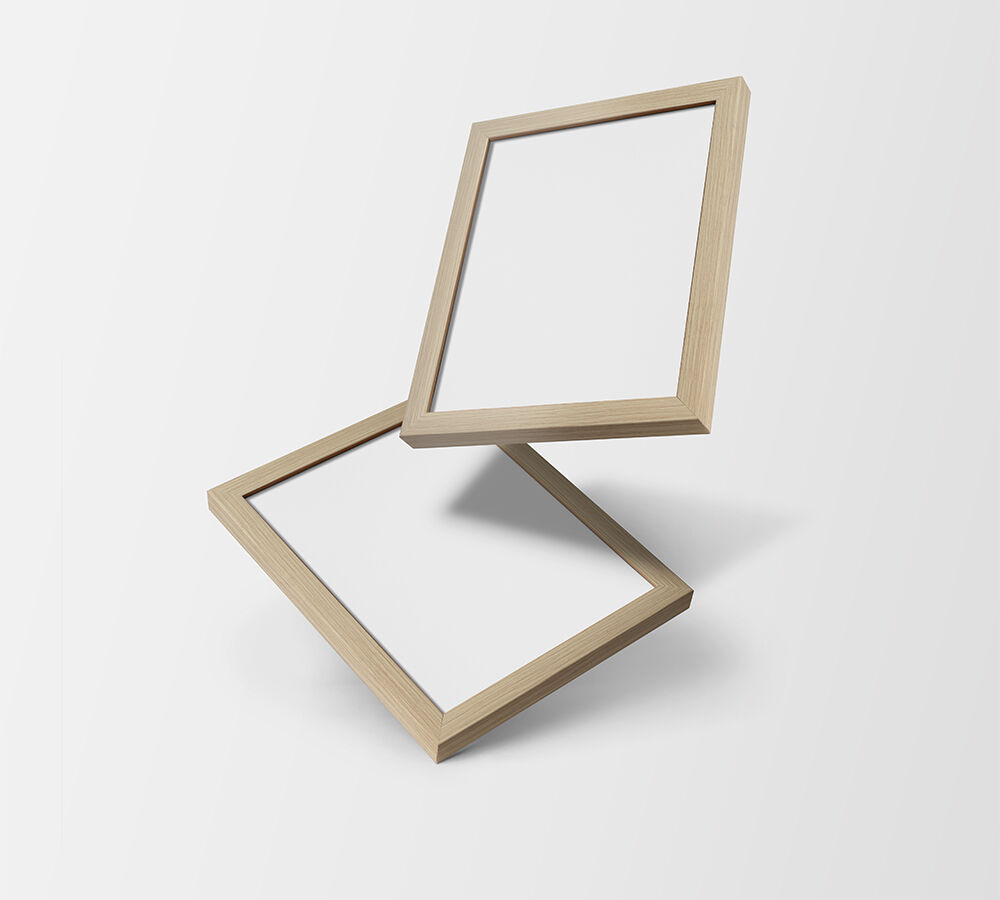 Two Wooden Frame Floating in Air Mockup FREE PSD