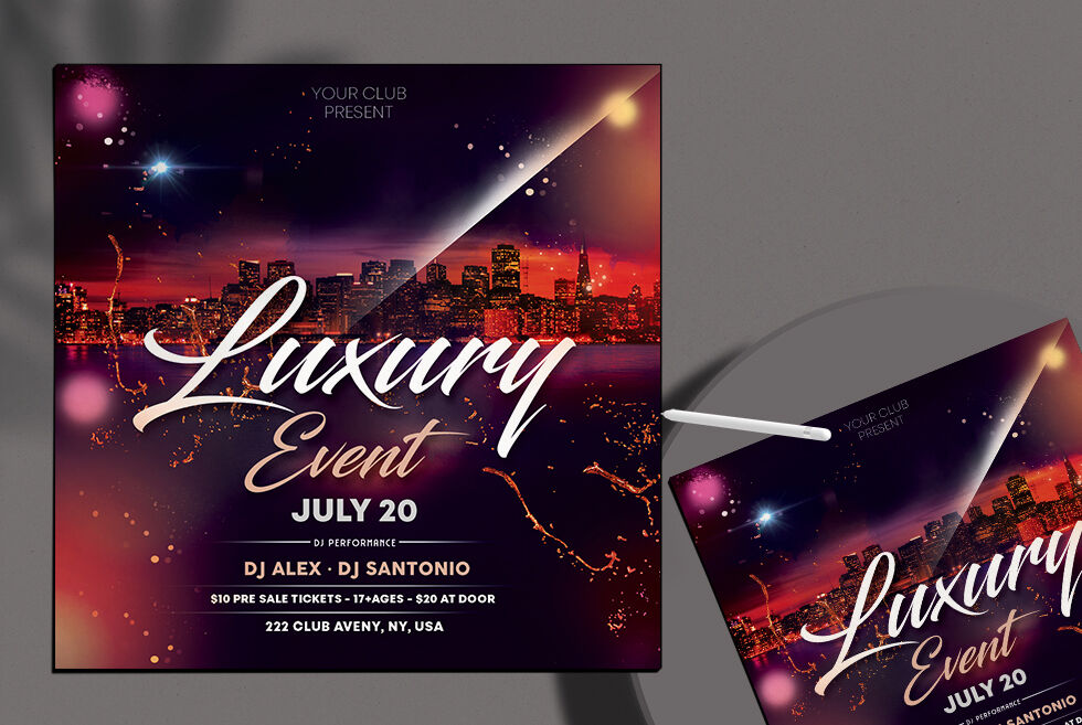Urban Glitter DJ Flyer Template FREE PSD