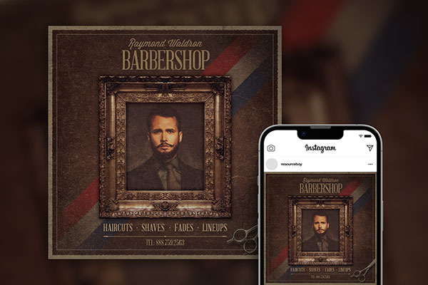 Vintage Barbershop Instagram Post Template