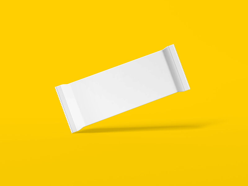Wafer Packet Standing at an Angle in Front View Mockup FREE PSD