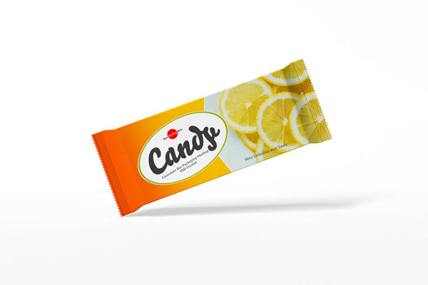 Wafer Packet Standing at an Angle in Front View Mockup FREE PSD
