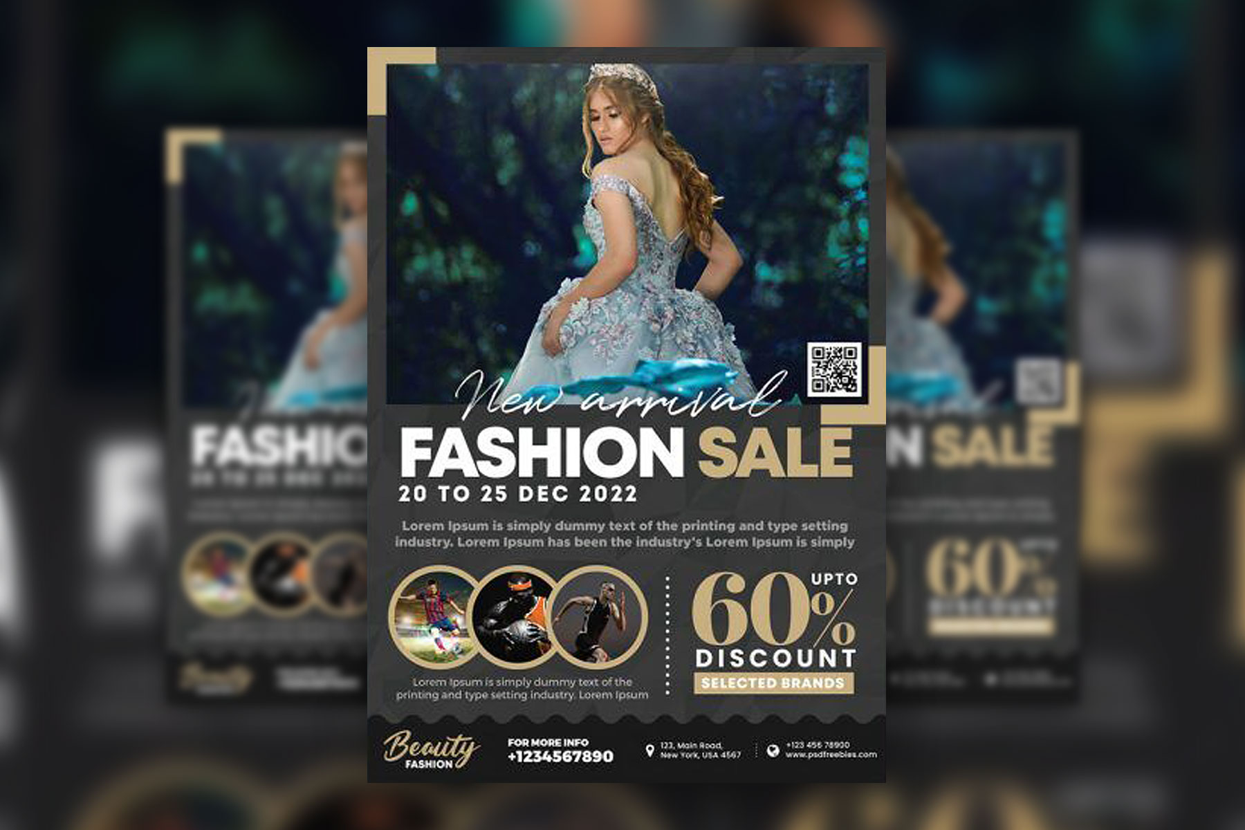 Wavey Modern Sale Event Flyer Template FREE PSD
