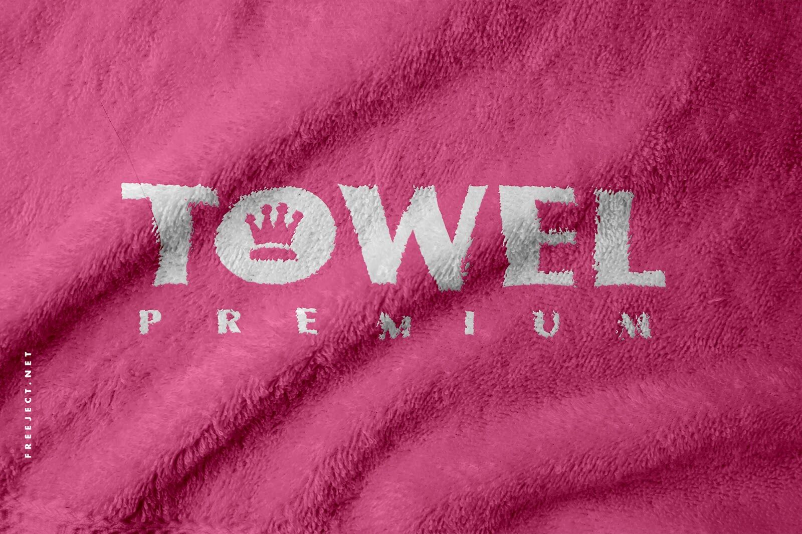 Wrinkled Towel with Printed Logo in Top View Mockup FREE PSD