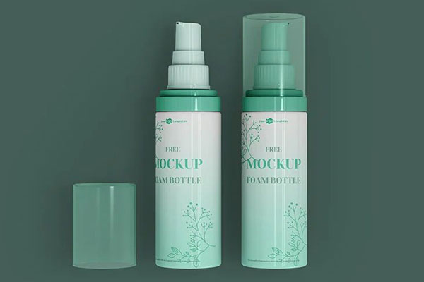 2 Foam Bottle Mockups in Different Angles FREE PSD