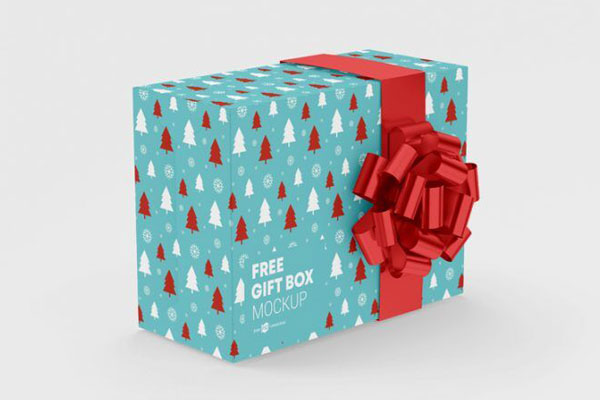 2 Mockups of a Gift Box with Flower Ribbon FREE PSD